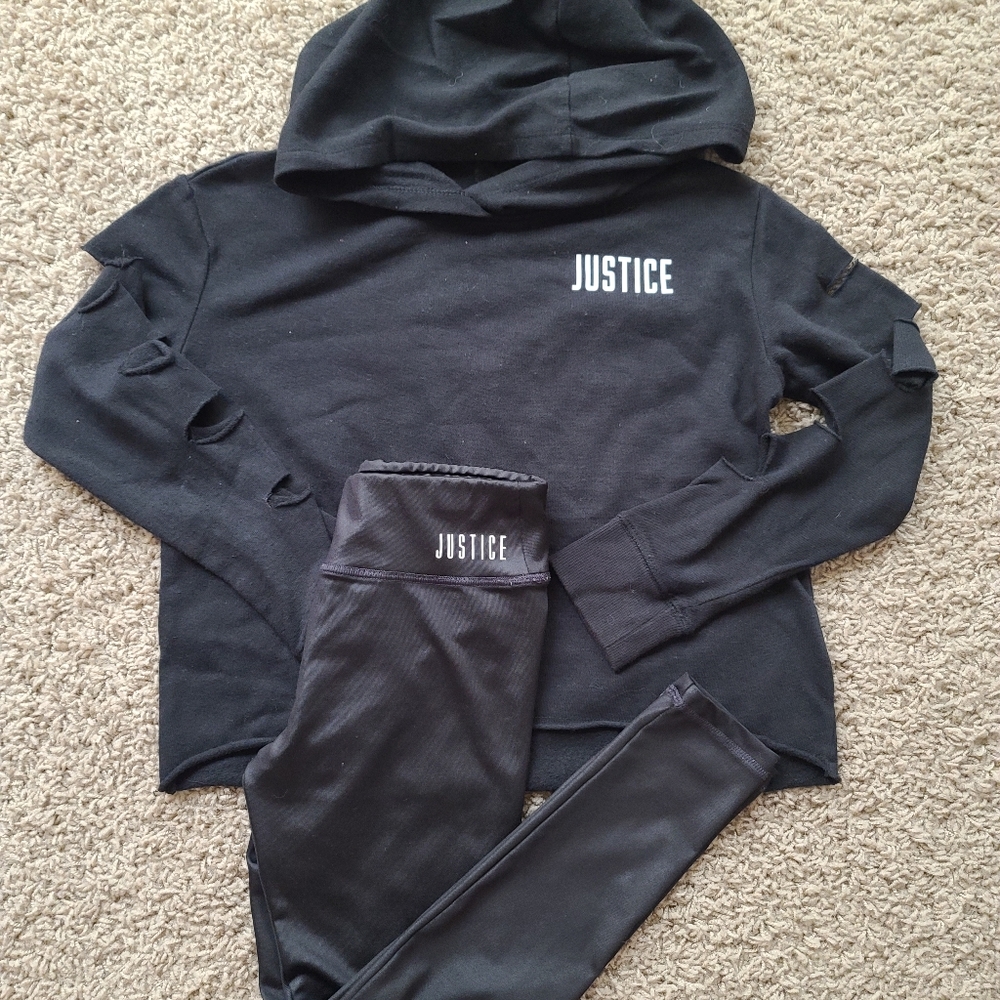Justice black active outfit